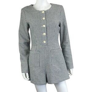 Sage The Label NWT Blue Houndstooth Journaling Romper Size L
